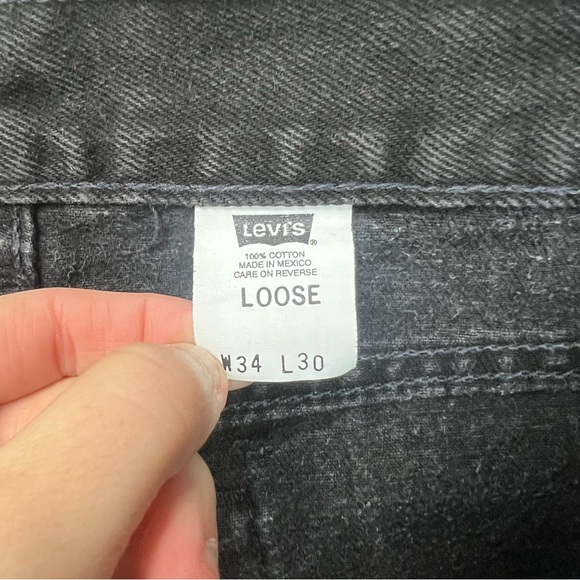 Vintage Levis 545 Jeans Mens Tag 34x30 Black Loose Fit Tapered Leg Y2k Brown tab - Picture 6 of 9